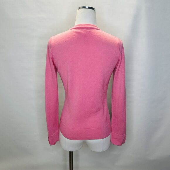 Lilly Pulitzer Merino Wool Pink Argyle Cardigan Sweater Women's Size Small - Picture 3 of 12